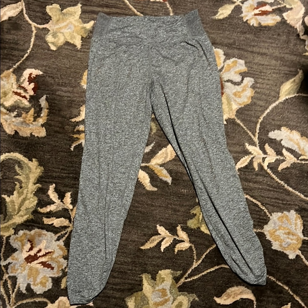 Athleta Gray Track Pants with Tapered Leg and Elastic Cuffs